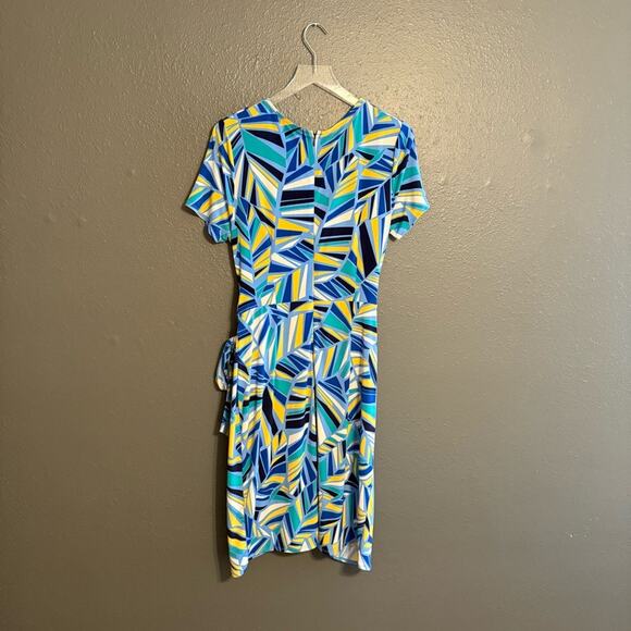 Maggy London Keyhole Dress Faux Wrap Size 10 - Picture 3 of 6